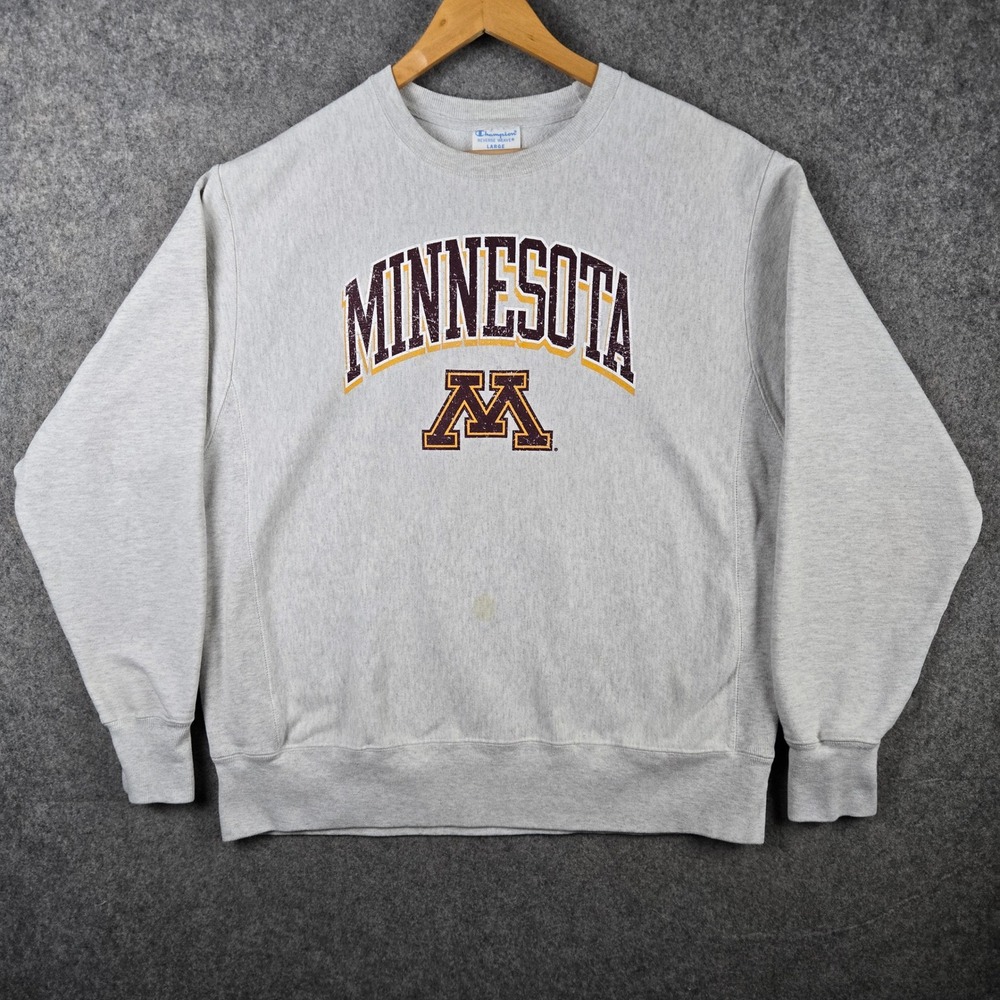 Champion Reverse Weave Sweatshirt Men Large Gray Minnesota Gophers NCAA Pullover